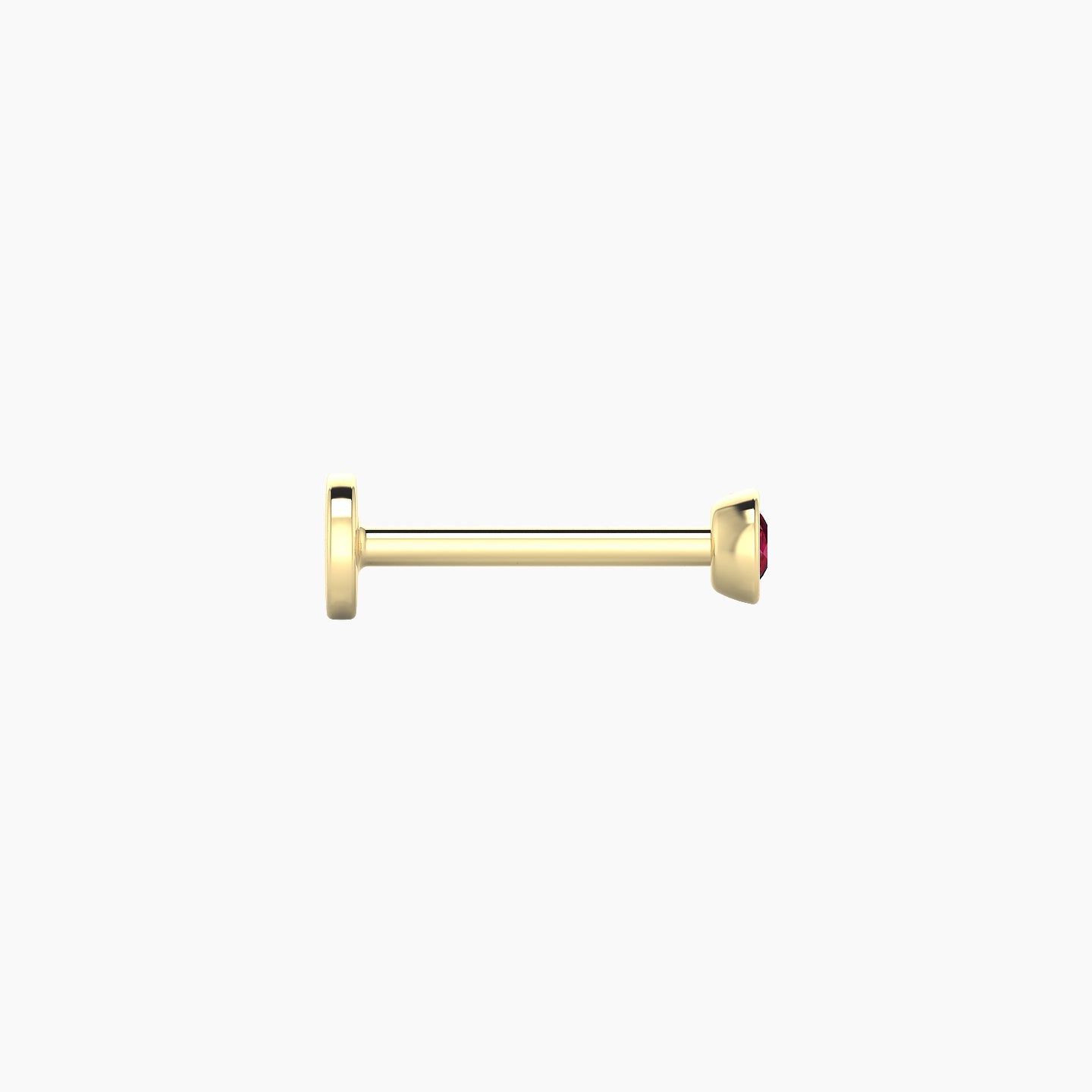 Eos | 18k Yellow Gold 8 mm 3 mm Round Ruby Nose Piercing