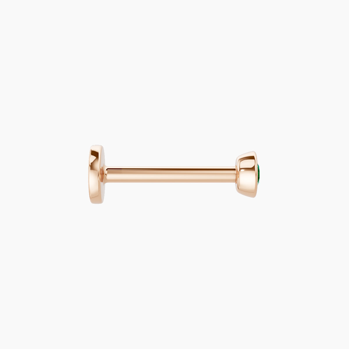 Eos | 18k Rose Gold 8 mm 3 mm Round Emerald Piercing