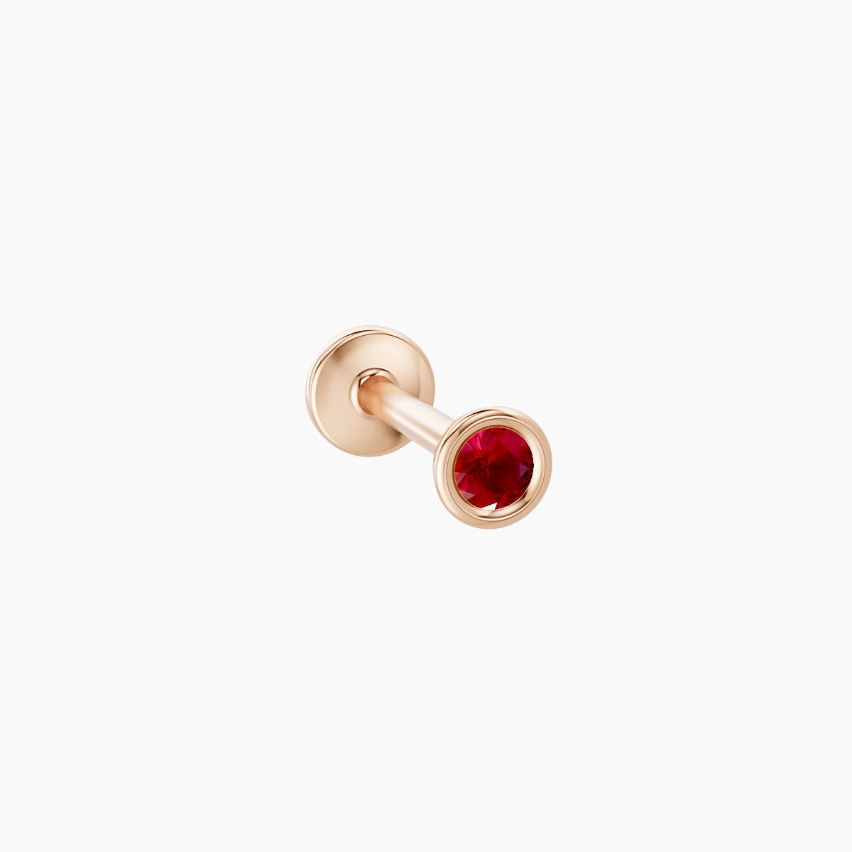 Eos | 18k Rose Gold 8 mm 3 mm Round Ruby Piercing