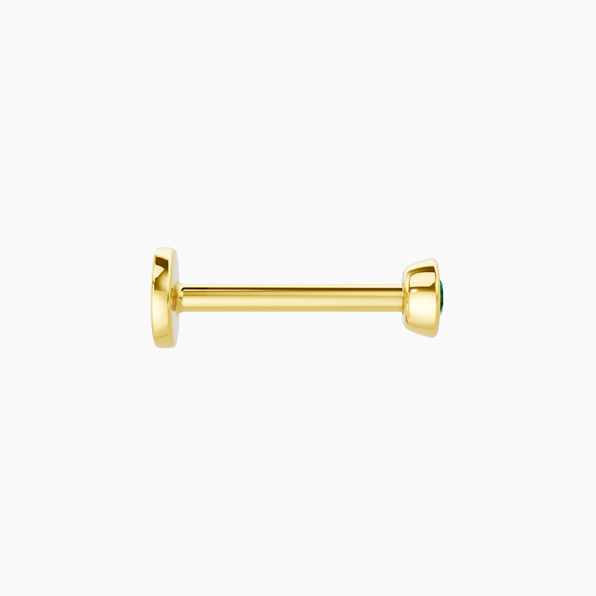 Eos | 18k Yellow Gold 8 mm 3 mm Round Emerald Piercing