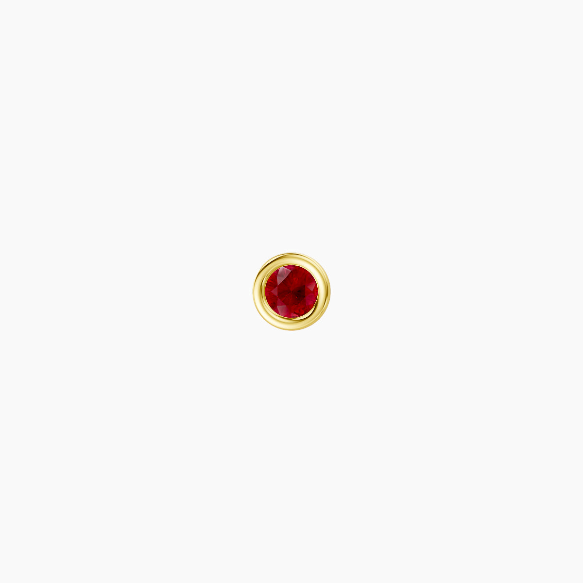 Eos | 18k Yellow Gold 8 mm 3 mm Round Ruby Piercing