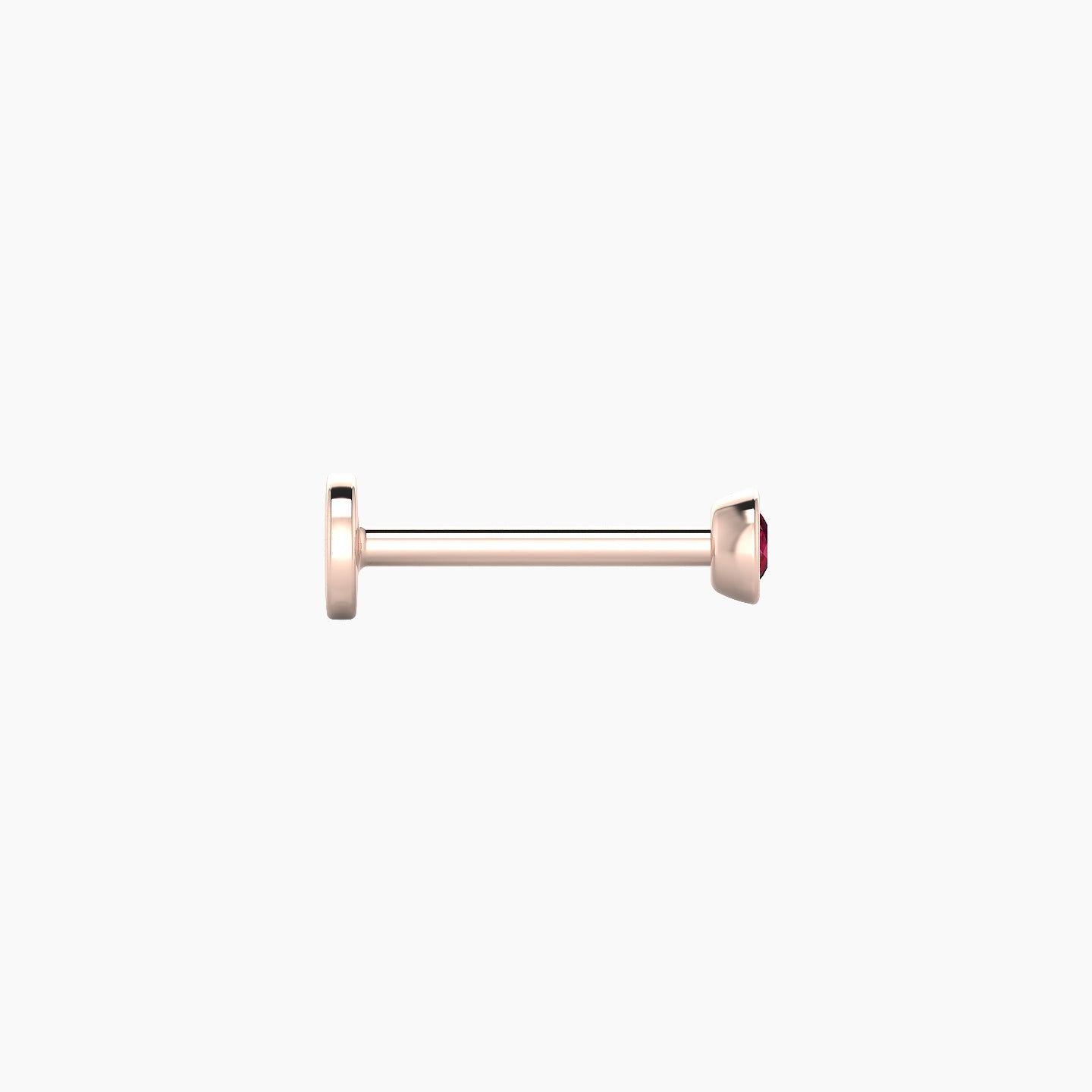 Eos | 18k Rose Gold 8 mm 3 mm Round Ruby Piercing