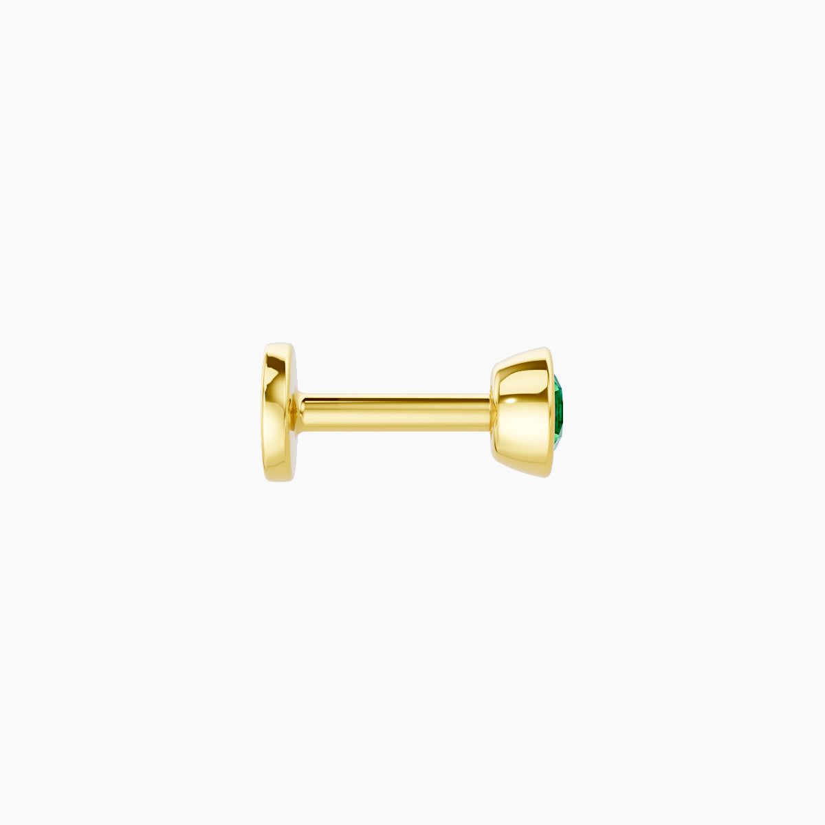 Eos | 18k Yellow Gold 5 mm 3.5 mm Round Emerald Nose Piercing