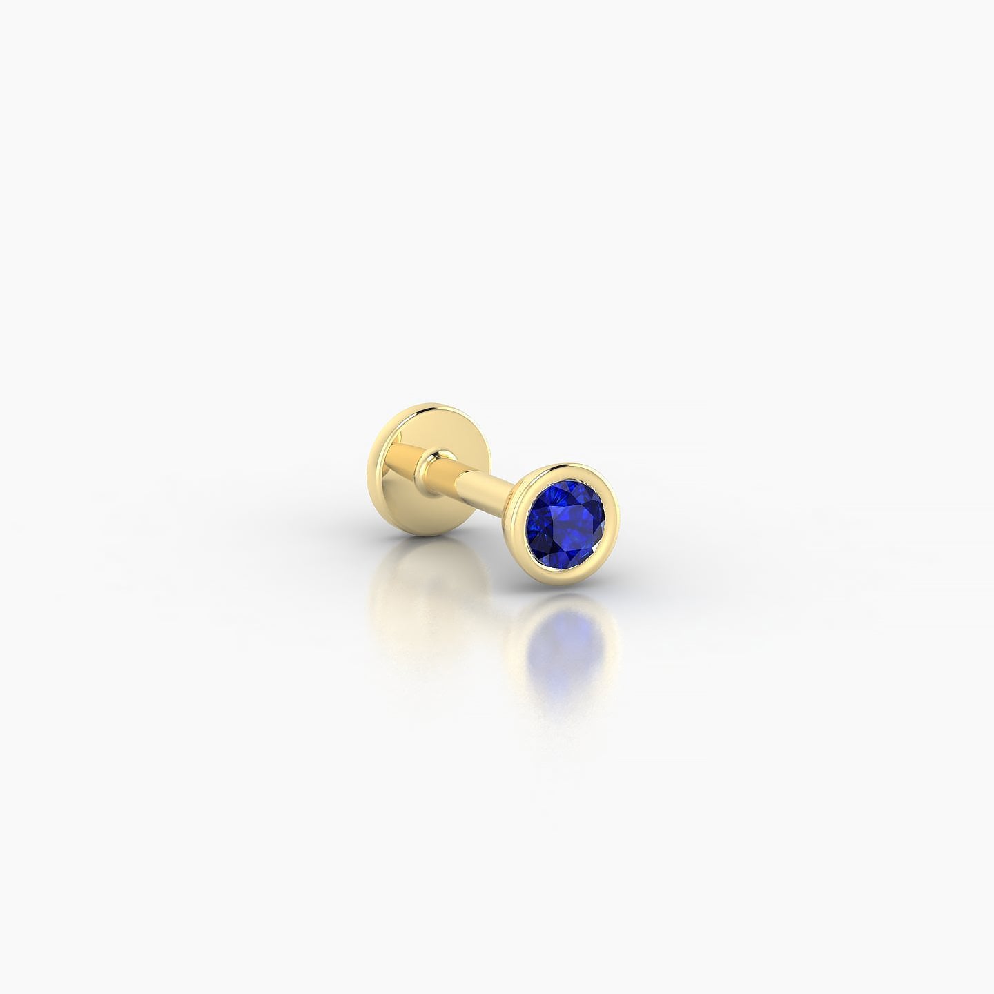 Eos | 18k Yellow Gold 5 mm 3.5 mm Round Sapphire Nose Piercing