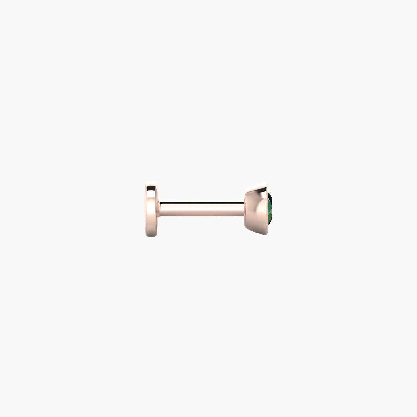 Eos | 18k Rose Gold 5 mm 3.5 mm Round Emerald Nose Piercing