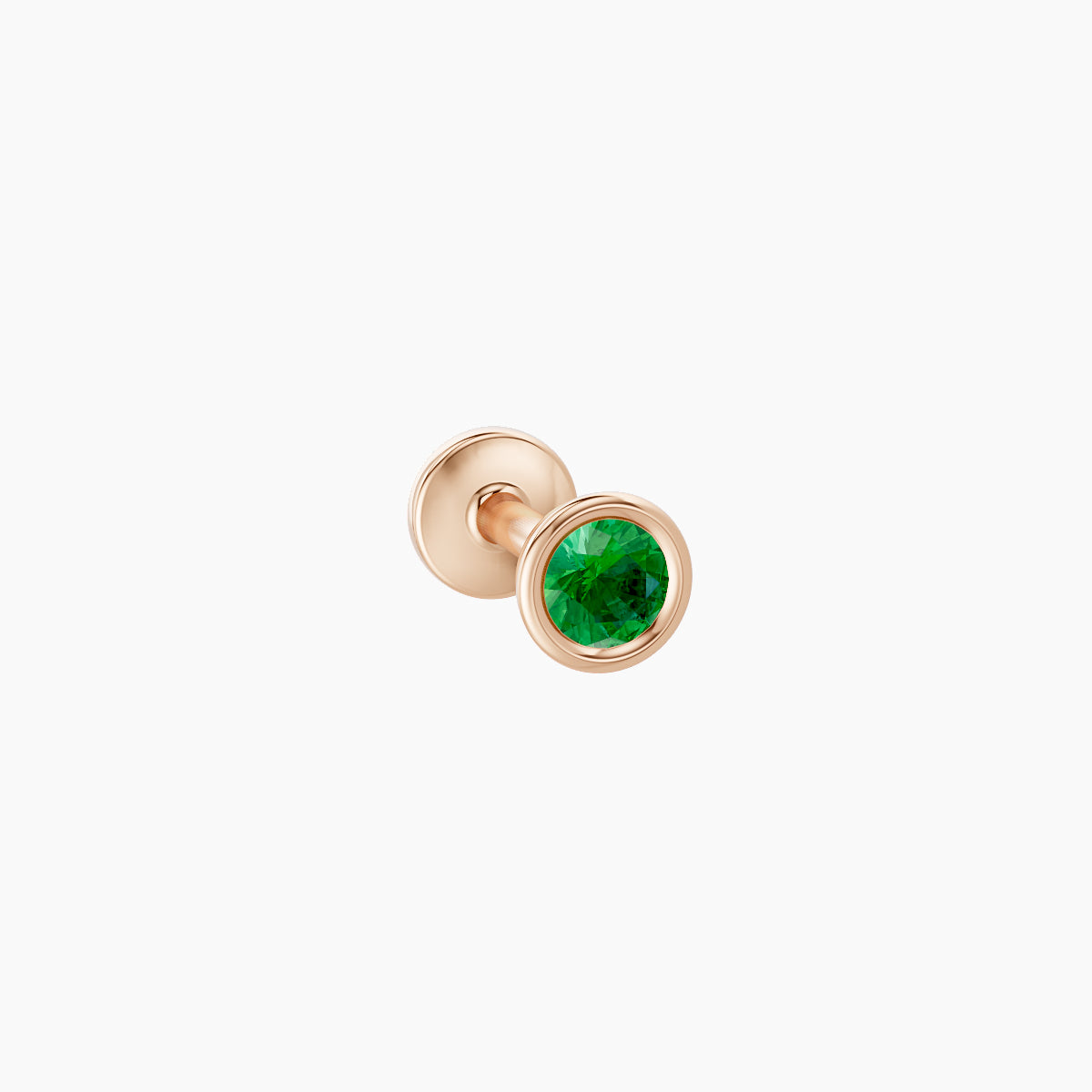 Eos | 18k Rose Gold 5 mm 3.5 mm Round Emerald Piercing