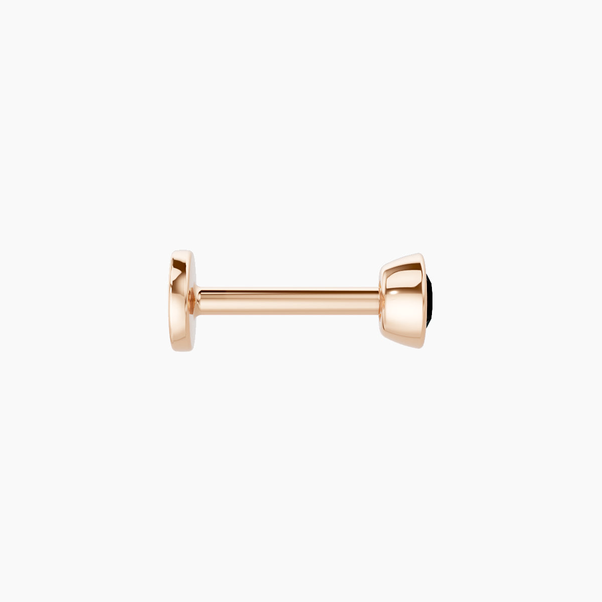 Eos | 18k Rose Gold 6.5 mm 3.5 mm Round Black Diamond Nose Piercing