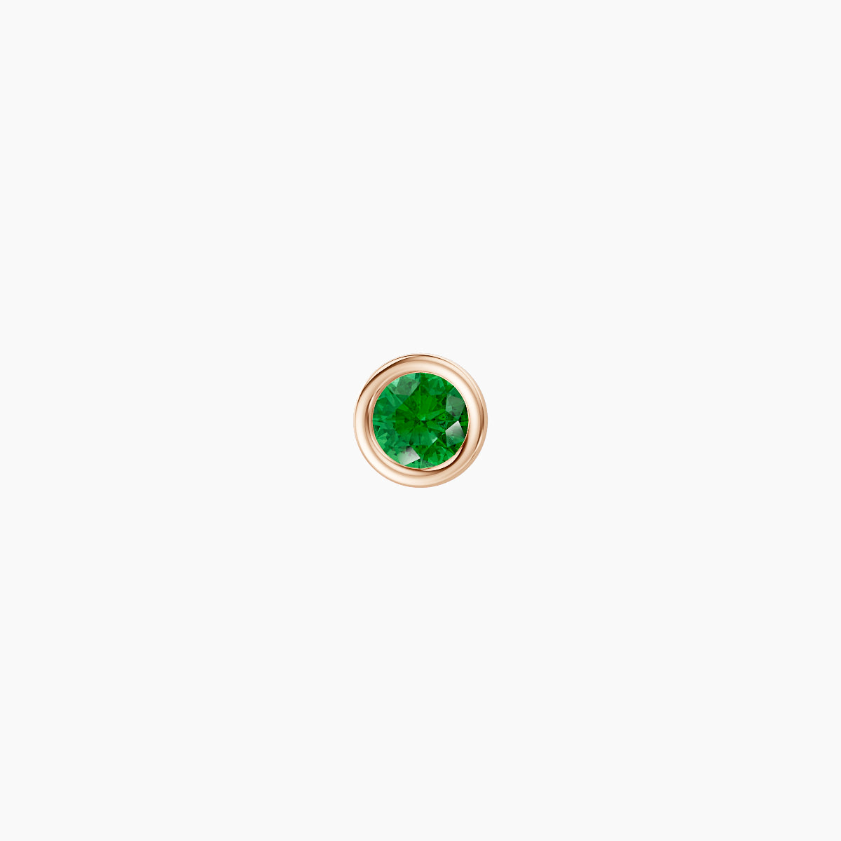 Eos | 18k Rose Gold 6.5 mm 3.5 mm Round Emerald Nose Piercing