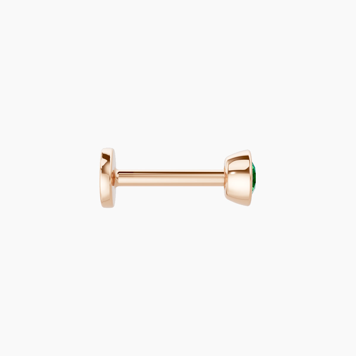 Eos | 18k Rose Gold 6.5 mm 3.5 mm Round Emerald Nose Piercing