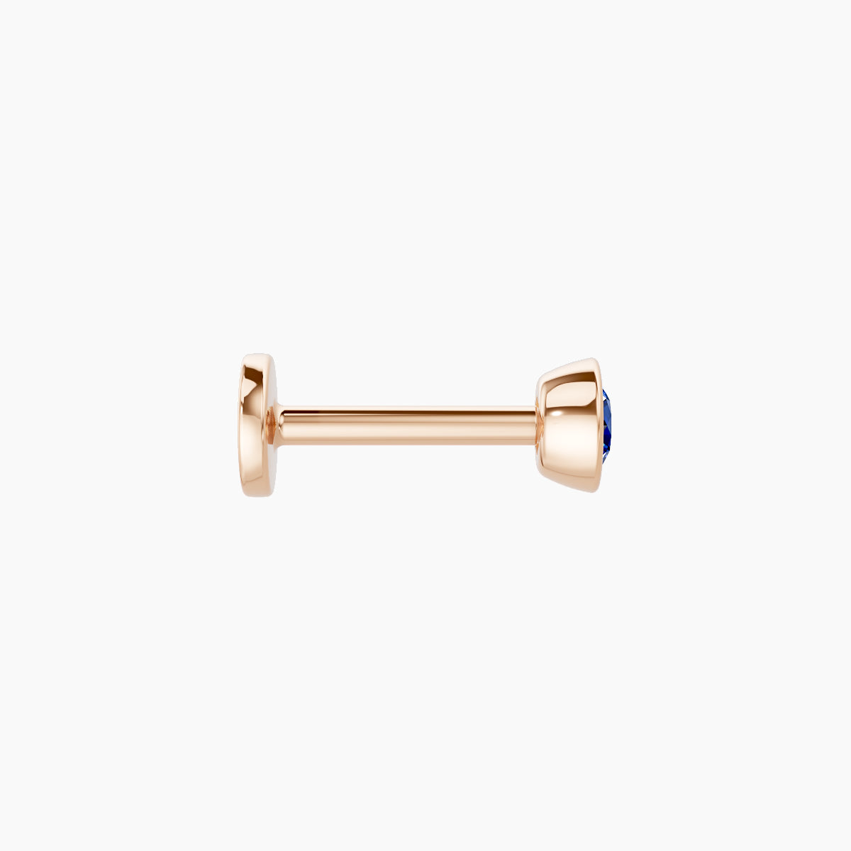 Eos | 18k Rose Gold 6.5 mm 3.5 mm Round Sapphire Nose Piercing