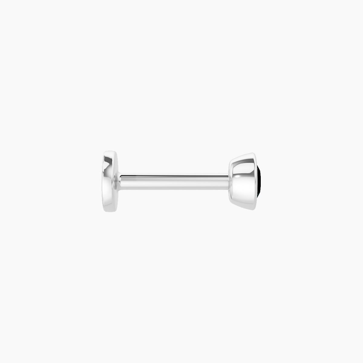 Eos | 18k White Gold 6.5 mm 3.5 mm Round Black Diamond Nose Piercing
