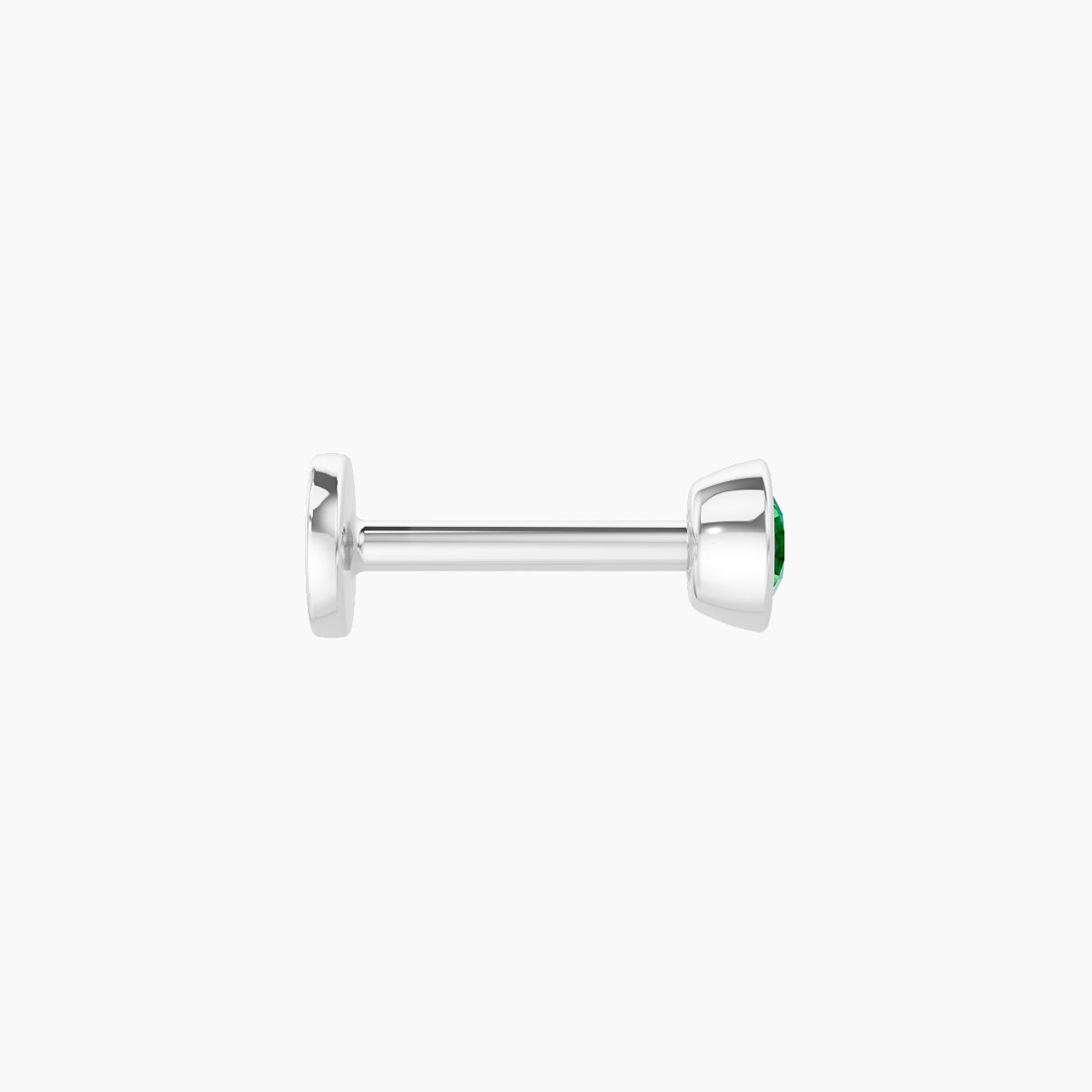 Eos | 18k White Gold 6.5 mm 3.5 mm Round Emerald Nose Piercing