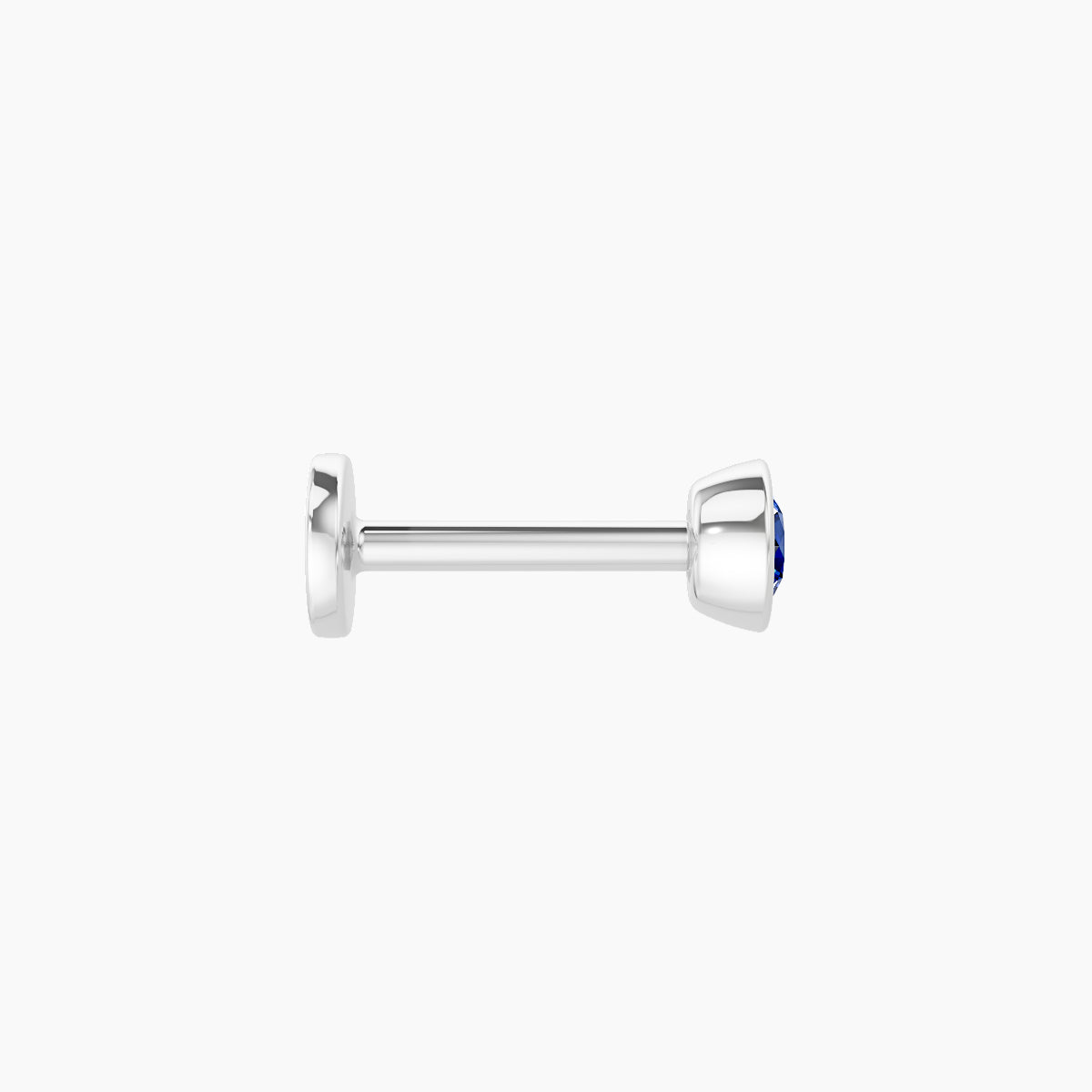 Eos | 18k White Gold 6.5 mm 3.5 mm Round Sapphire Nose Piercing
