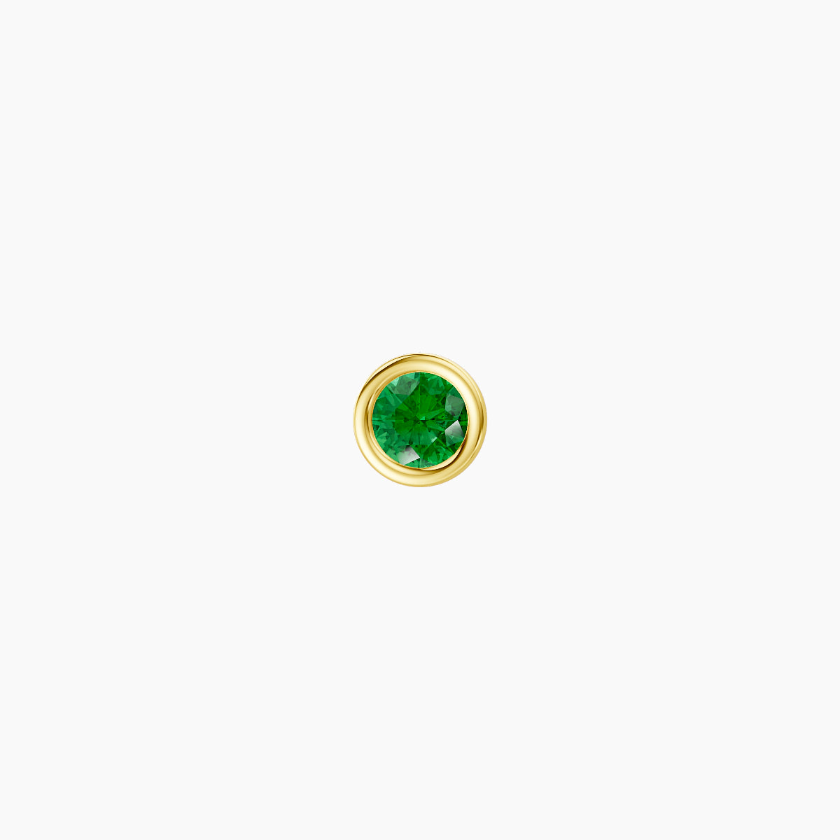 Eos | 18k Yellow Gold 6.5 mm 3.5 mm Round Emerald Nose Piercing