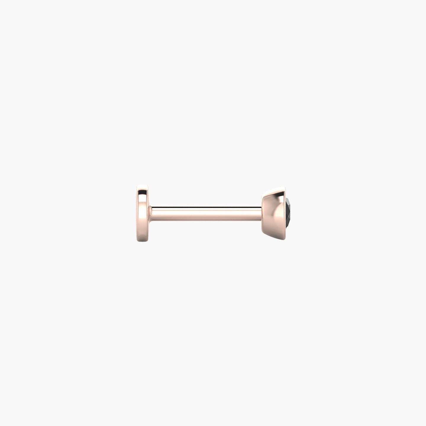 Eos | 18k Rose Gold 6.5 mm 3.5 mm Round Black Diamond Nose Piercing