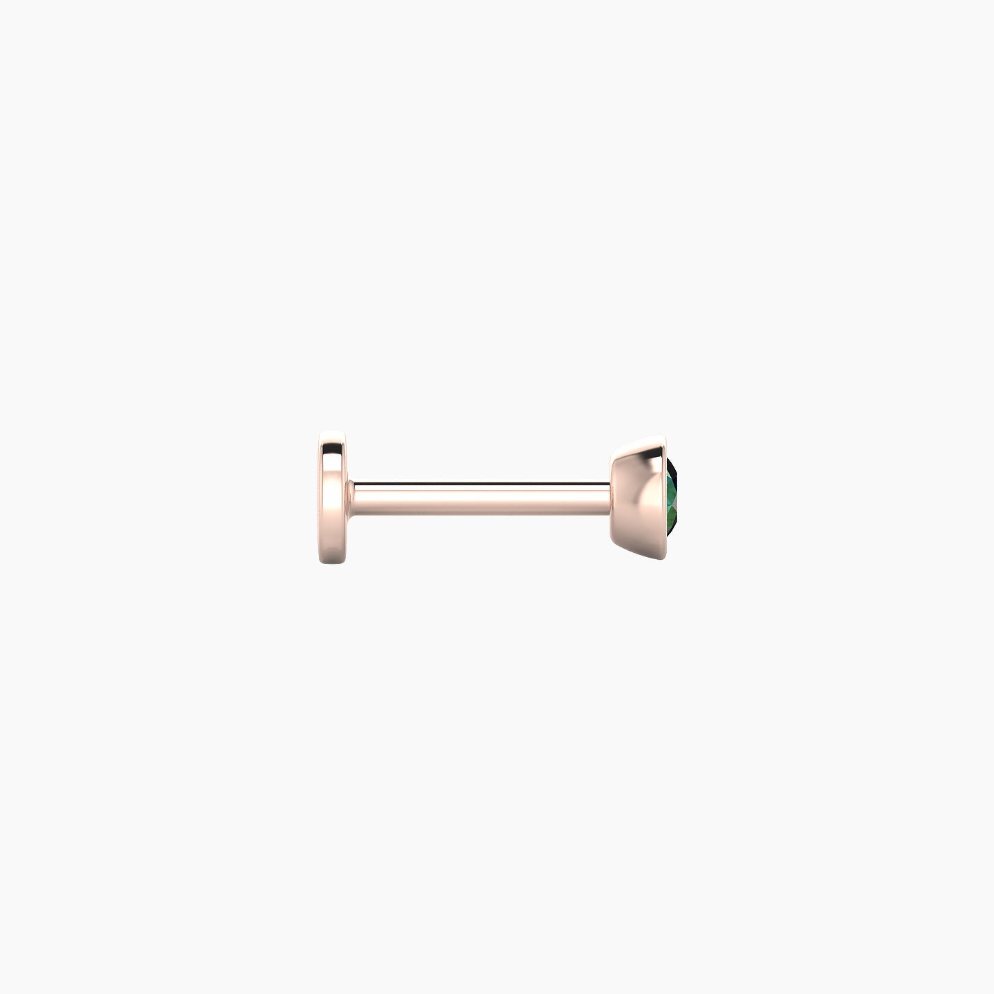 Eos | 18k Rose Gold 6.5 mm 3.5 mm Round Emerald Nose Piercing