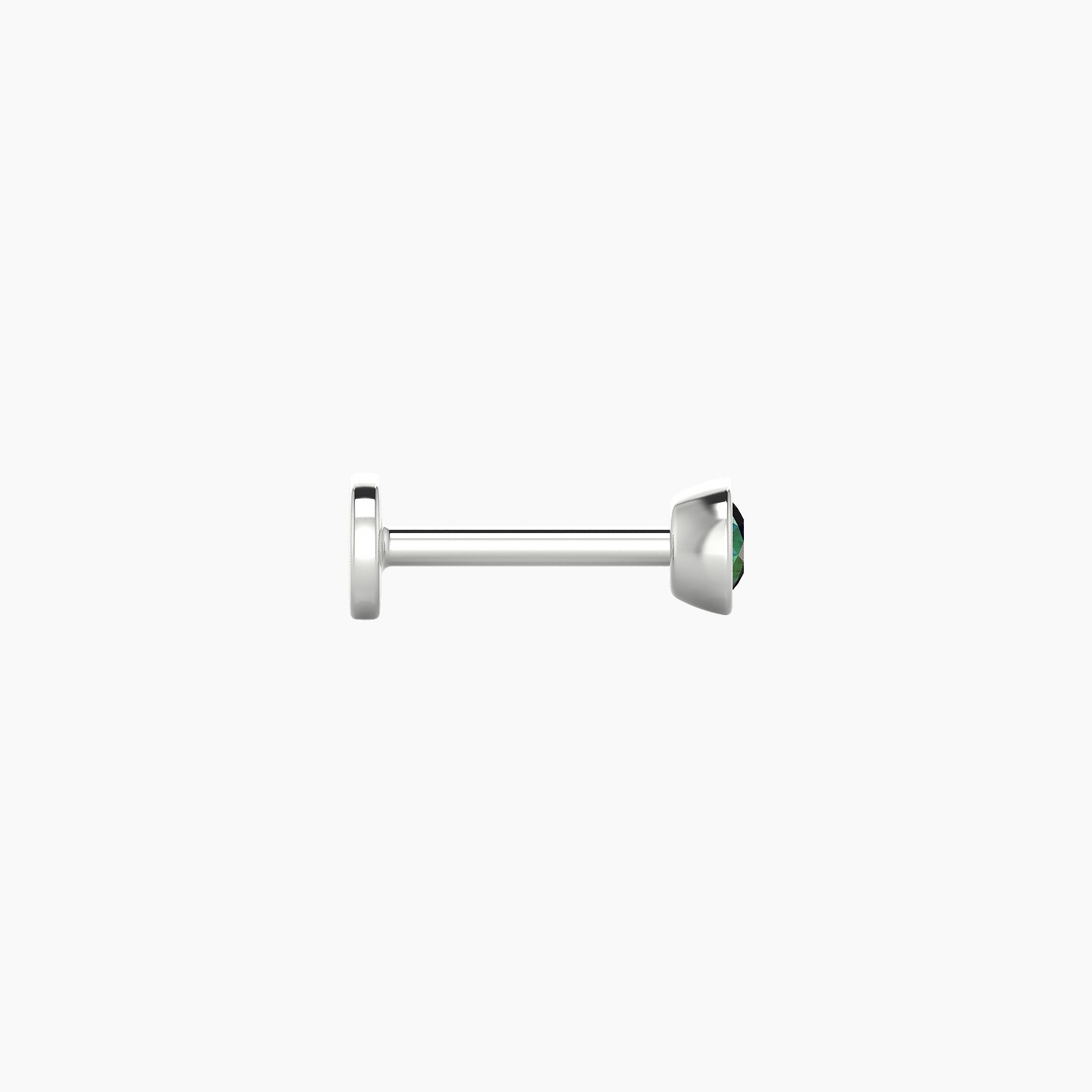 Eos | 18k White Gold 6.5 mm 3.5 mm Round Emerald Nose Piercing