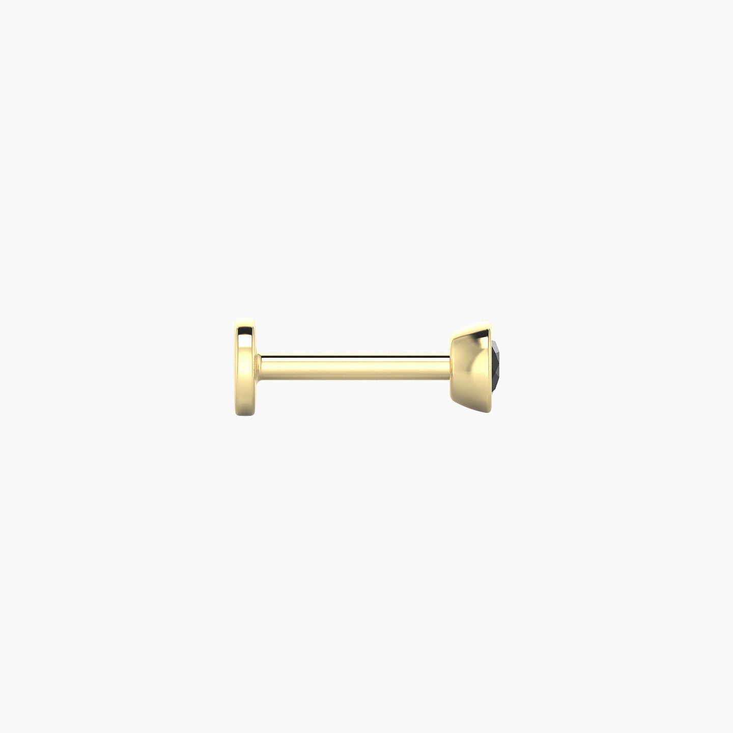 Eos | 18k Yellow Gold 6.5 mm 3.5 mm Round Black Diamond Nose Piercing