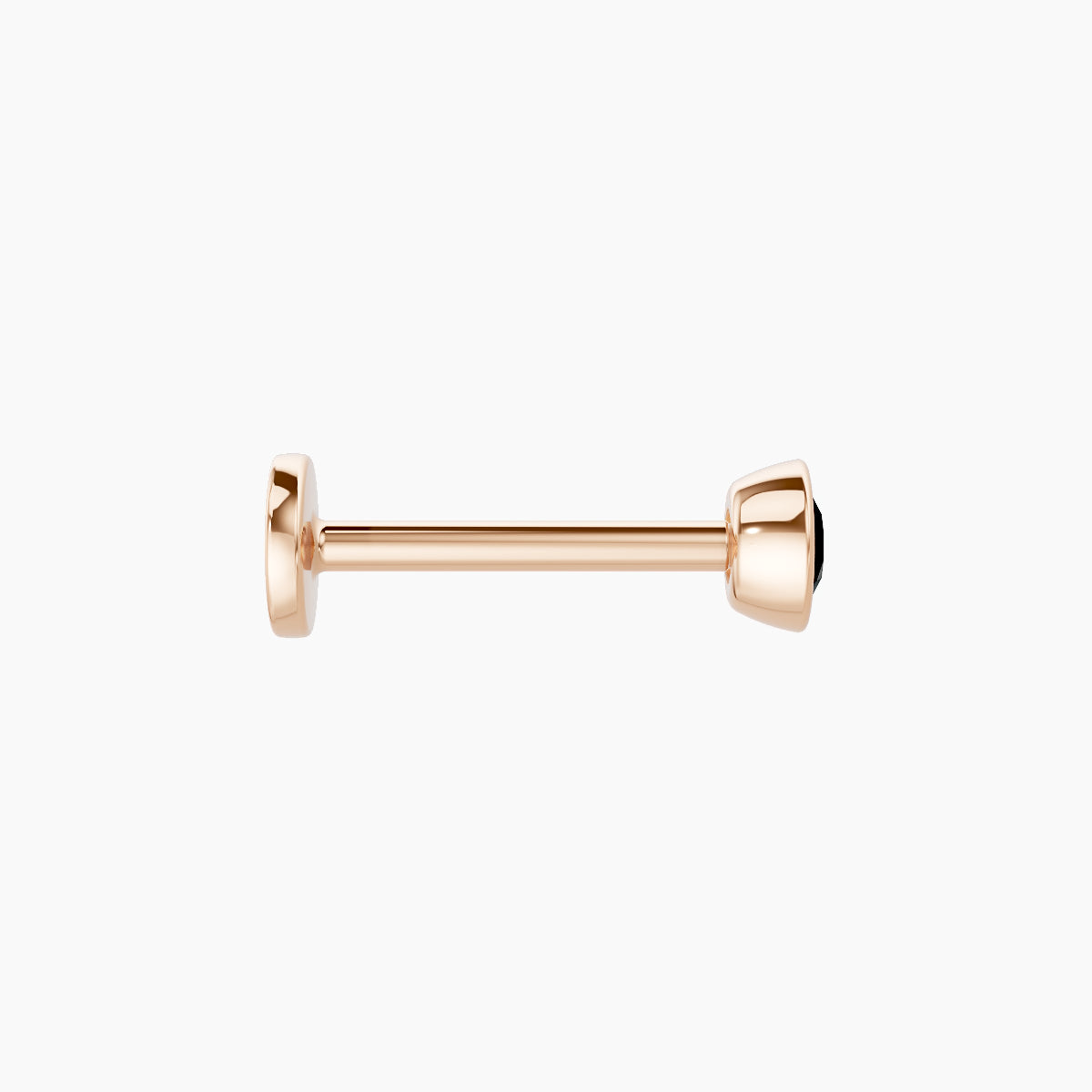 Eos | 18k Rose Gold 8 mm 3.5 mm Round Black Diamond Nose Piercing