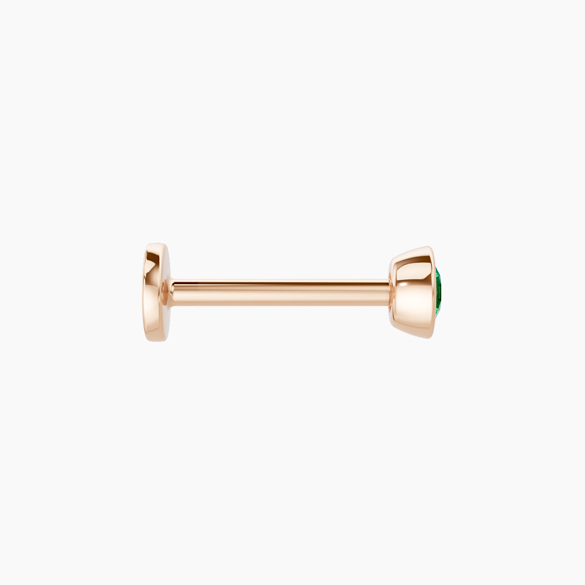 Eos | 18k Rose Gold 8 mm 3.5 mm Round Emerald Nose Piercing
