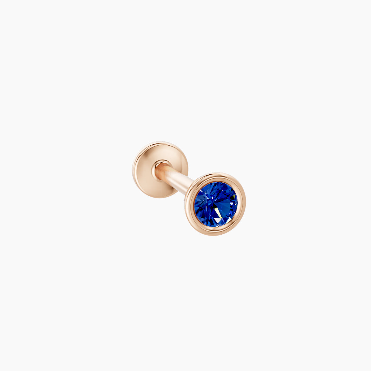 Eos | 18k Rose Gold 8 mm 3.5 mm Round Sapphire Nose Piercing