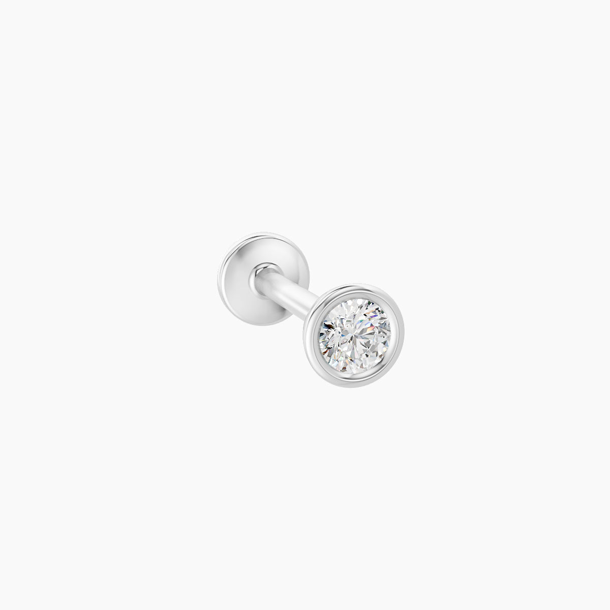 Eos | 18k White Gold 3.5 mm 8 mm Round Diamond Nose Piercing