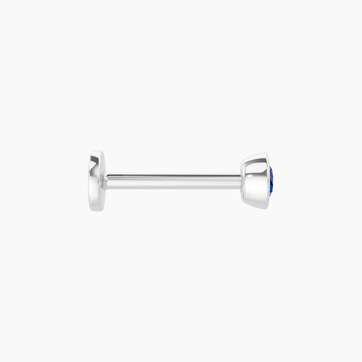 Eos | 18k White Gold 8 mm 3.5 mm Round Sapphire Nose Piercing