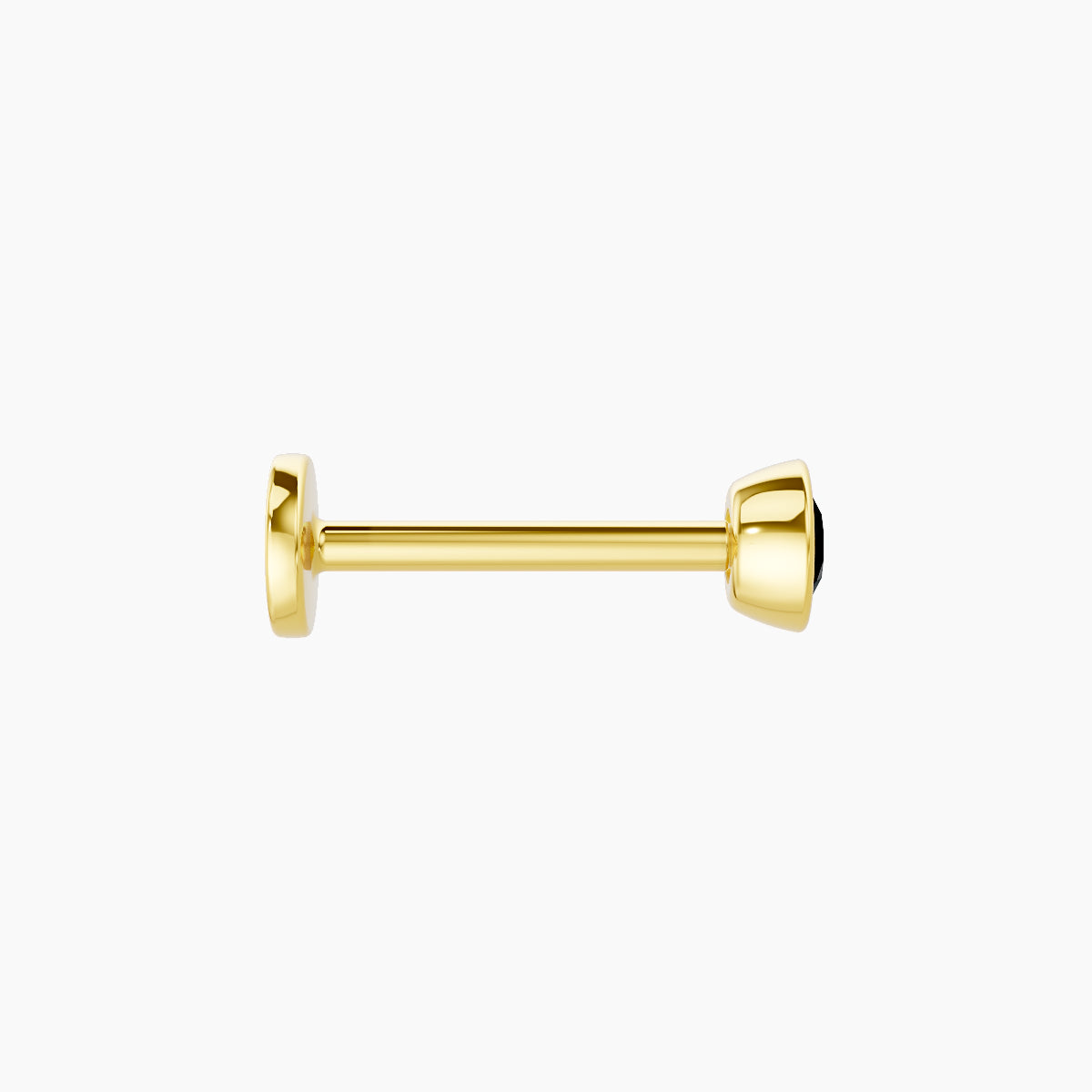 Eos | 18k Yellow Gold 8 mm 3.5 mm Round Black Diamond Nose Piercing
