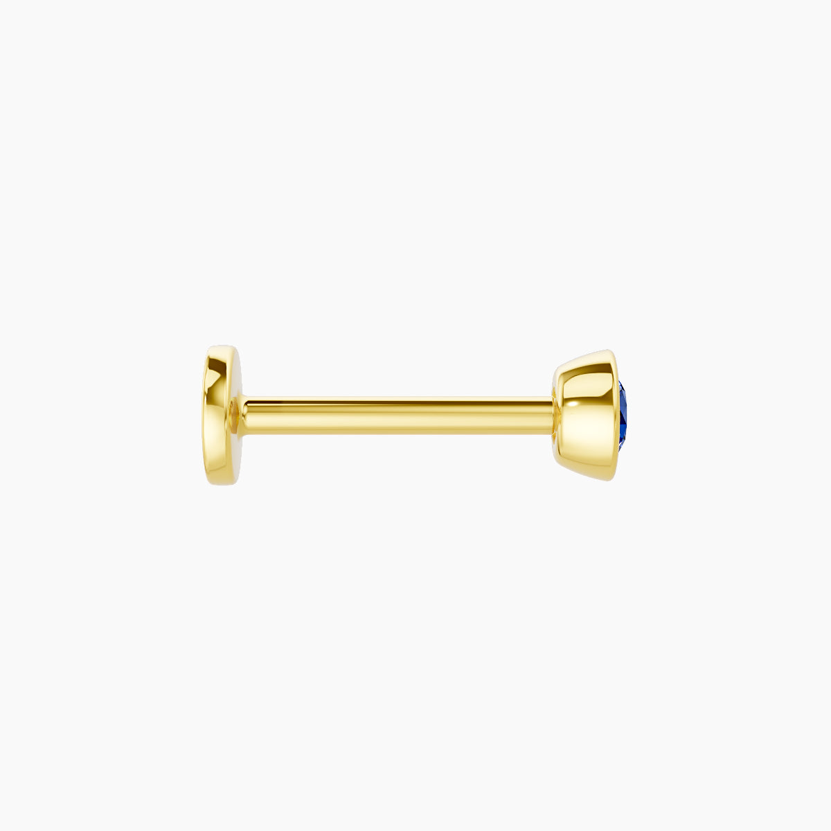 Eos | 18k Yellow Gold 8 mm 3.5 mm Round Sapphire Nose Piercing