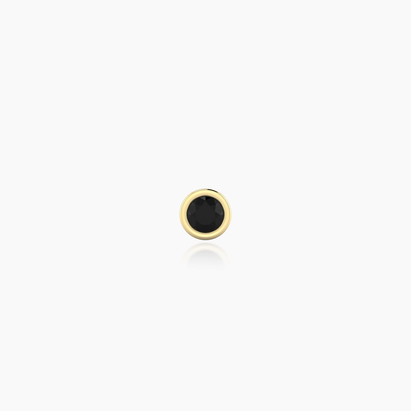 Eos | 18k Yellow Gold 8 mm 3.5 mm Round Black Diamond Nose Piercing