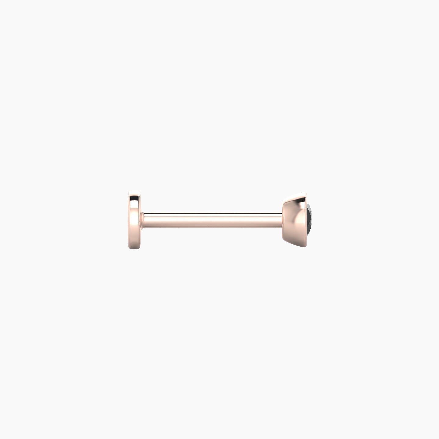 Eos | 18k Rose Gold 8 mm 3.5 mm Round Black Diamond Nose Piercing