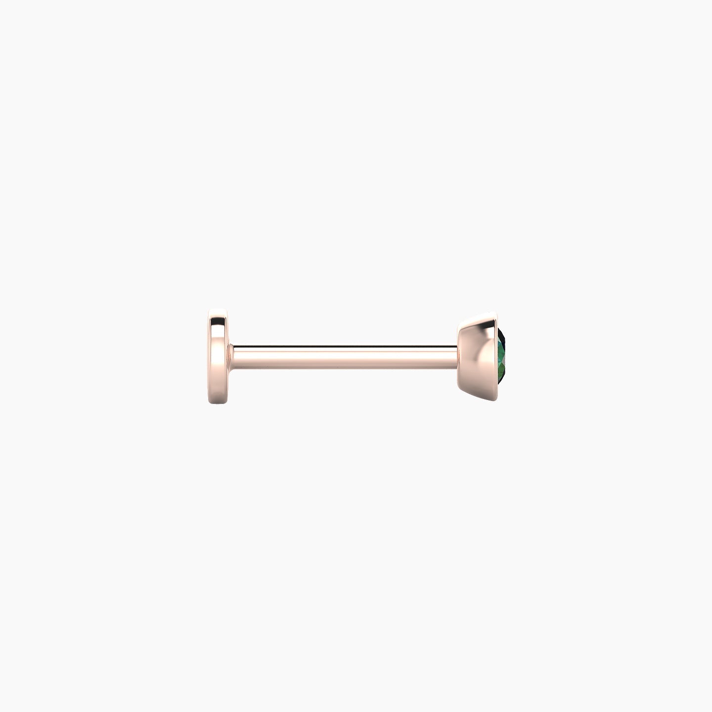 Eos | 18k Rose Gold 8 mm 3.5 mm Round Emerald Nose Piercing