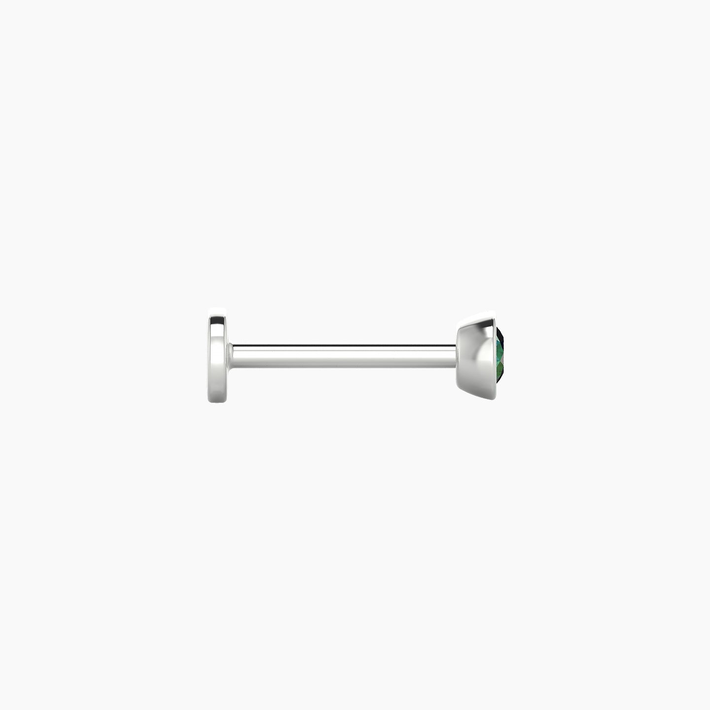 Eos | 18k White Gold 8 mm 3.5 mm Round Emerald Nose Piercing