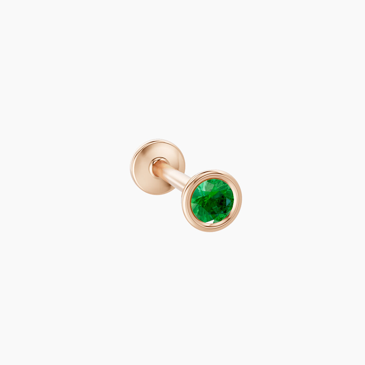 Eos | 18k Rose Gold 8 mm 3.5 mm Round Emerald Piercing
