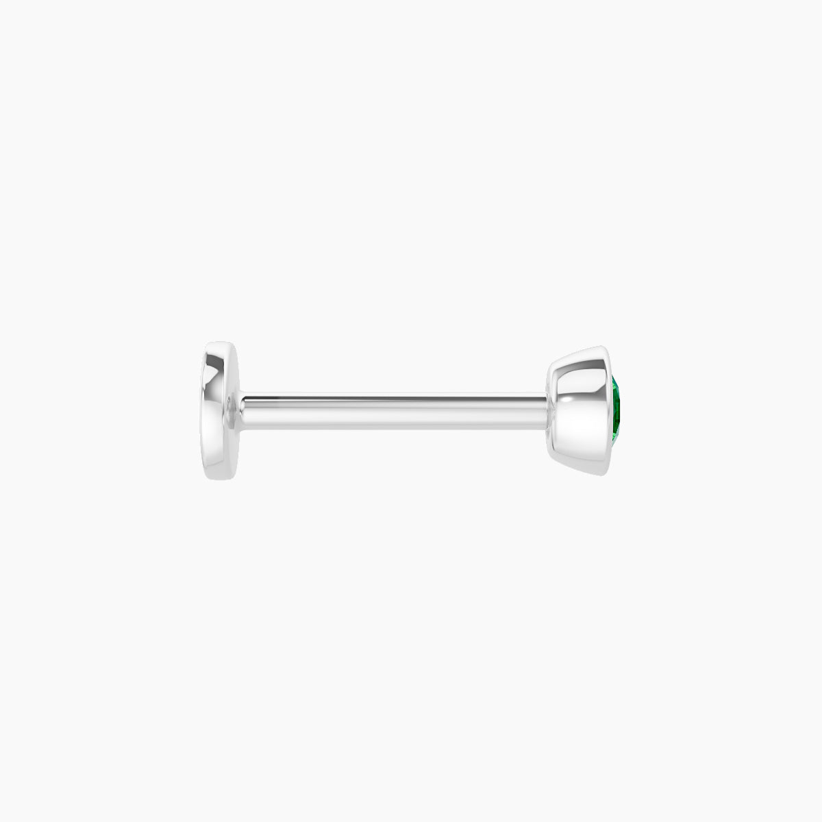 Eos | 18k White Gold 8 mm 3.5 mm Round Emerald Piercing
