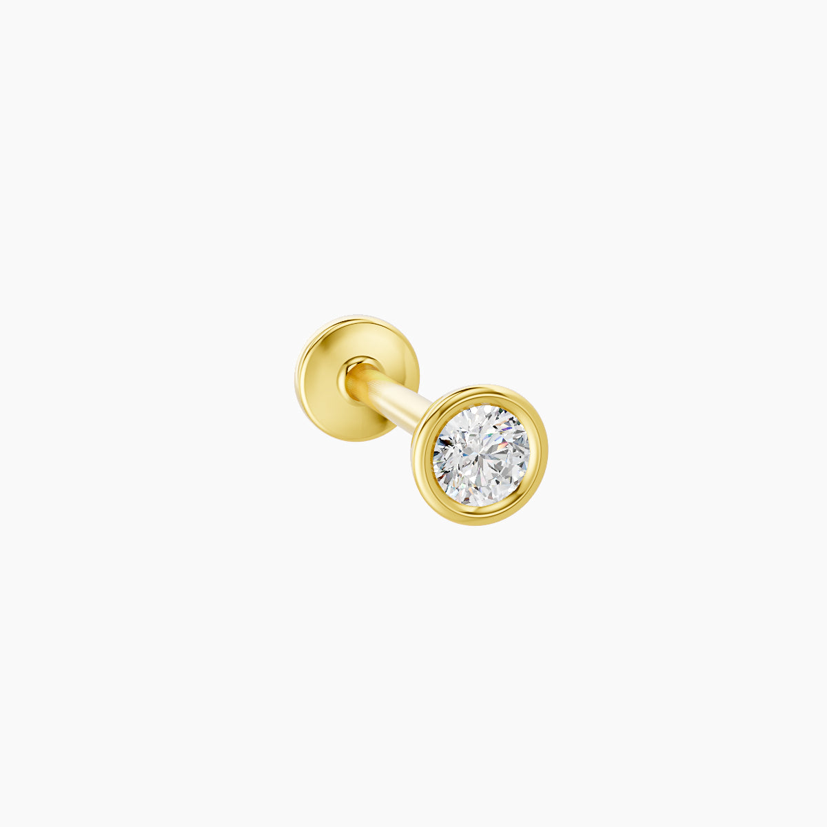 Eos | 18k Yellow Gold 3.5 mm 8 mm Round Diamond Piercing