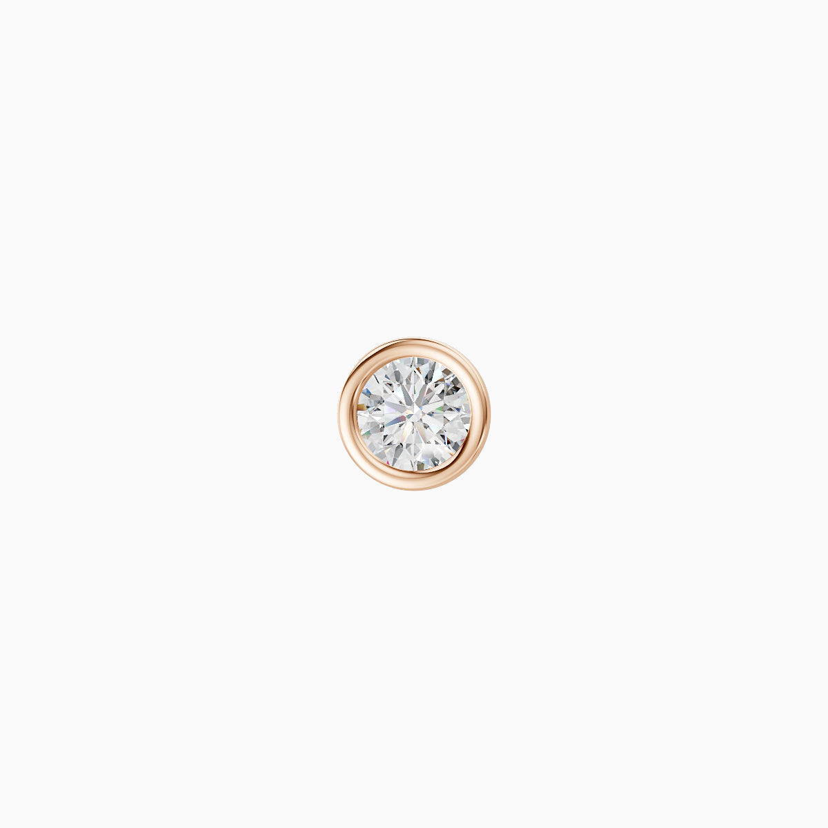Eos | 18k Rose Gold 4 mm 5 mm Round Diamond Nose Piercing