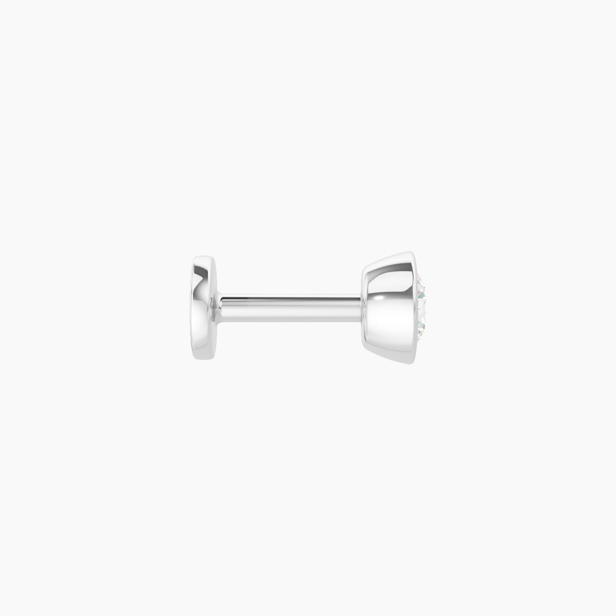 Eos | 18k White Gold 4 mm 5 mm Round Diamond Nose Piercing