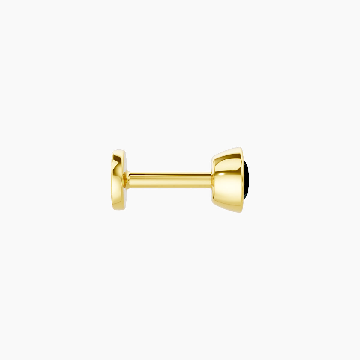 Eos | 18k Yellow Gold 5 mm 4 mm Round Black Diamond Nose Piercing