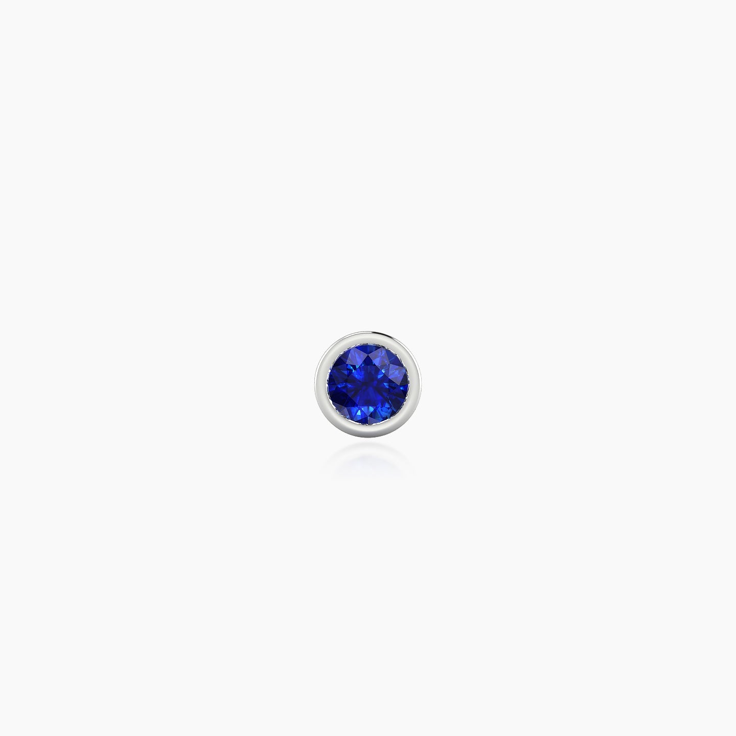 Eos | 18k White Gold 5 mm 4 mm Round Sapphire Nose Piercing