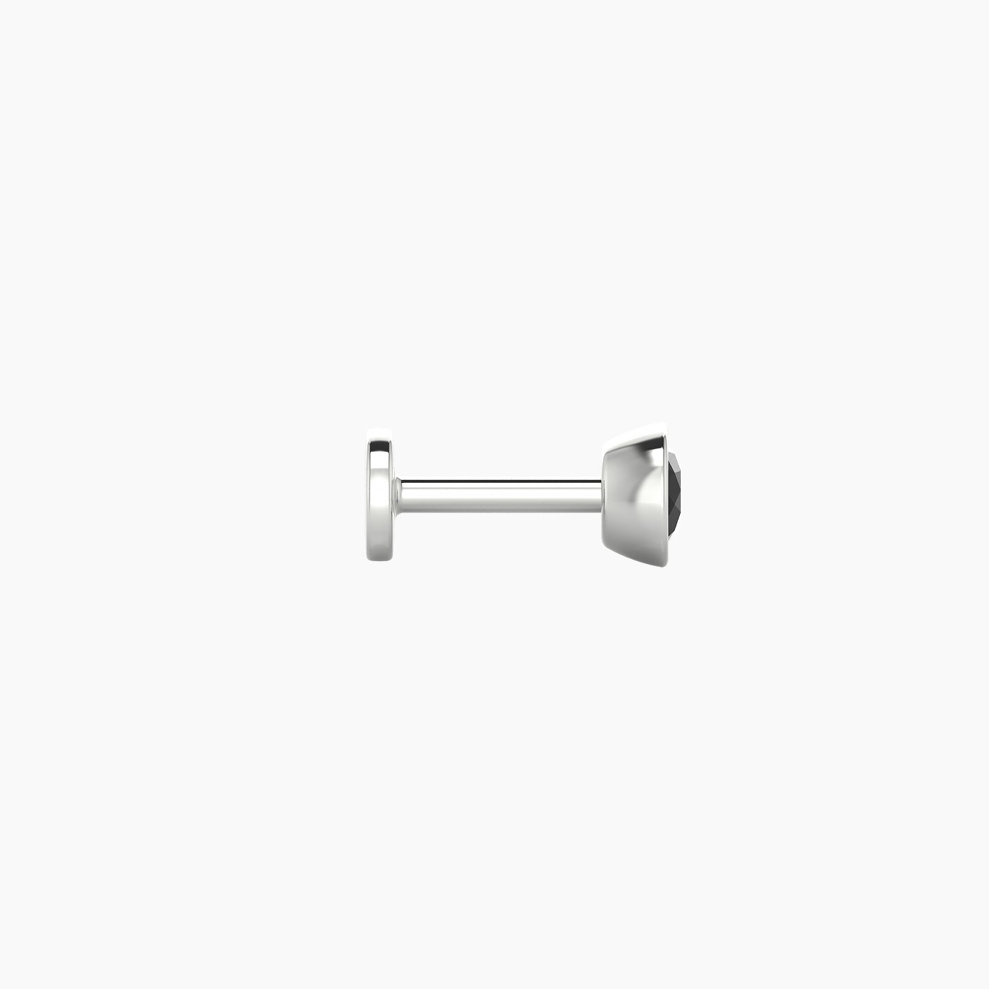 Eos | 18k White Gold 5 mm 4 mm Round Black Diamond Nose Piercing