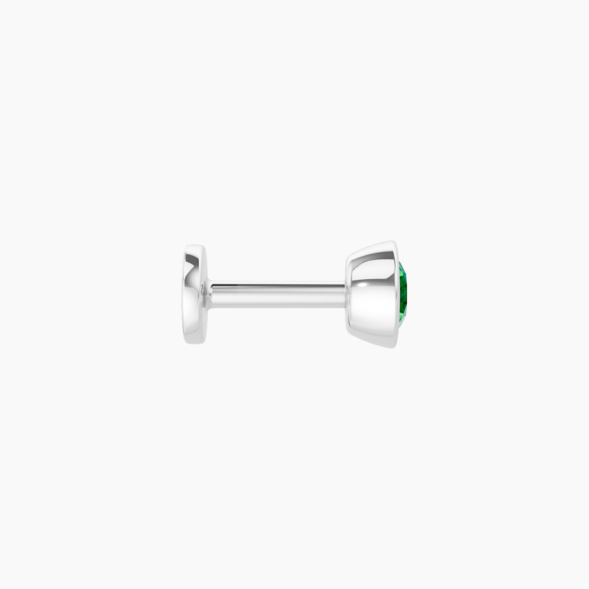 Eos | 18k White Gold 5 mm 4 mm Round Emerald Piercing