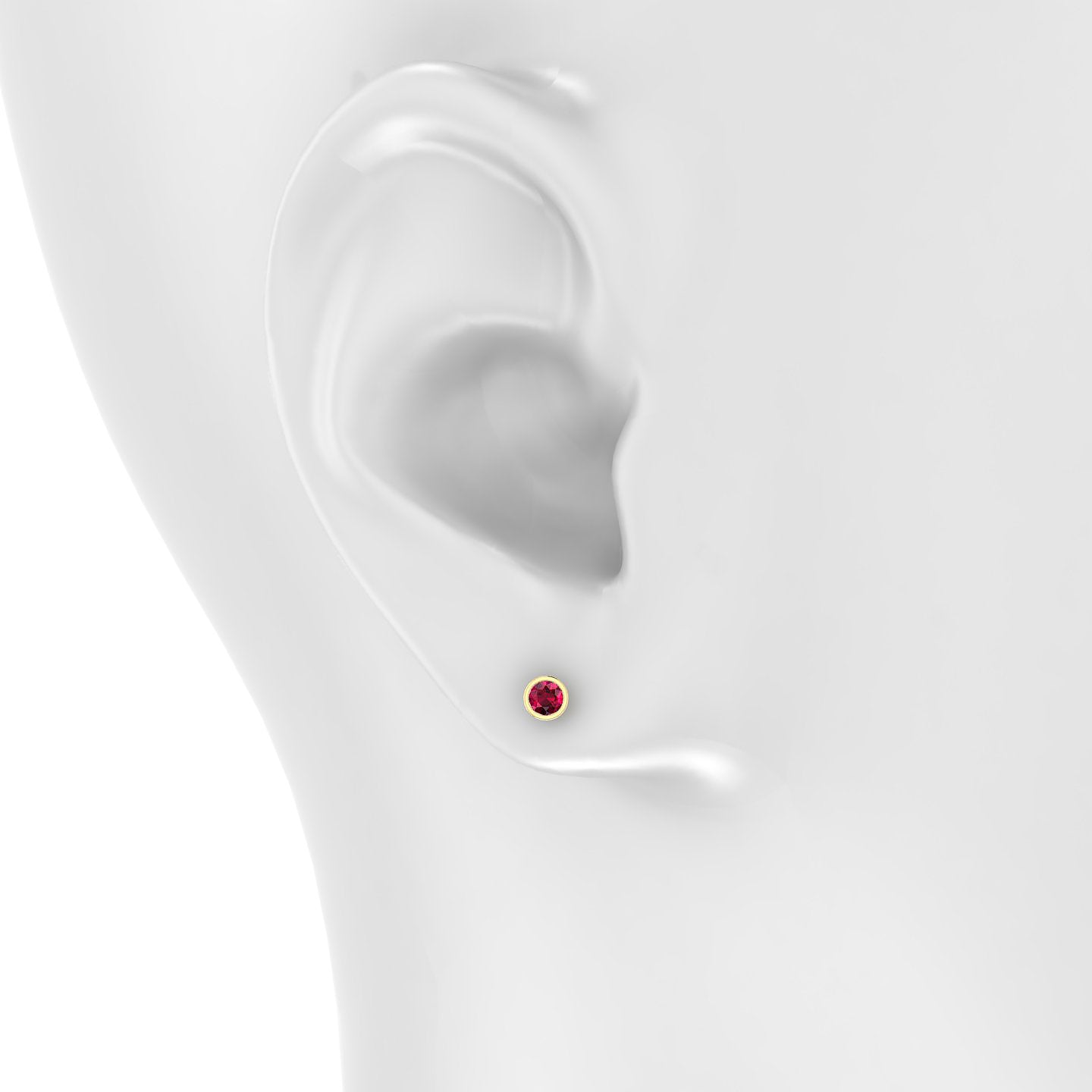 Eos | 18k Yellow Gold 5 mm 4 mm Round Ruby Piercing