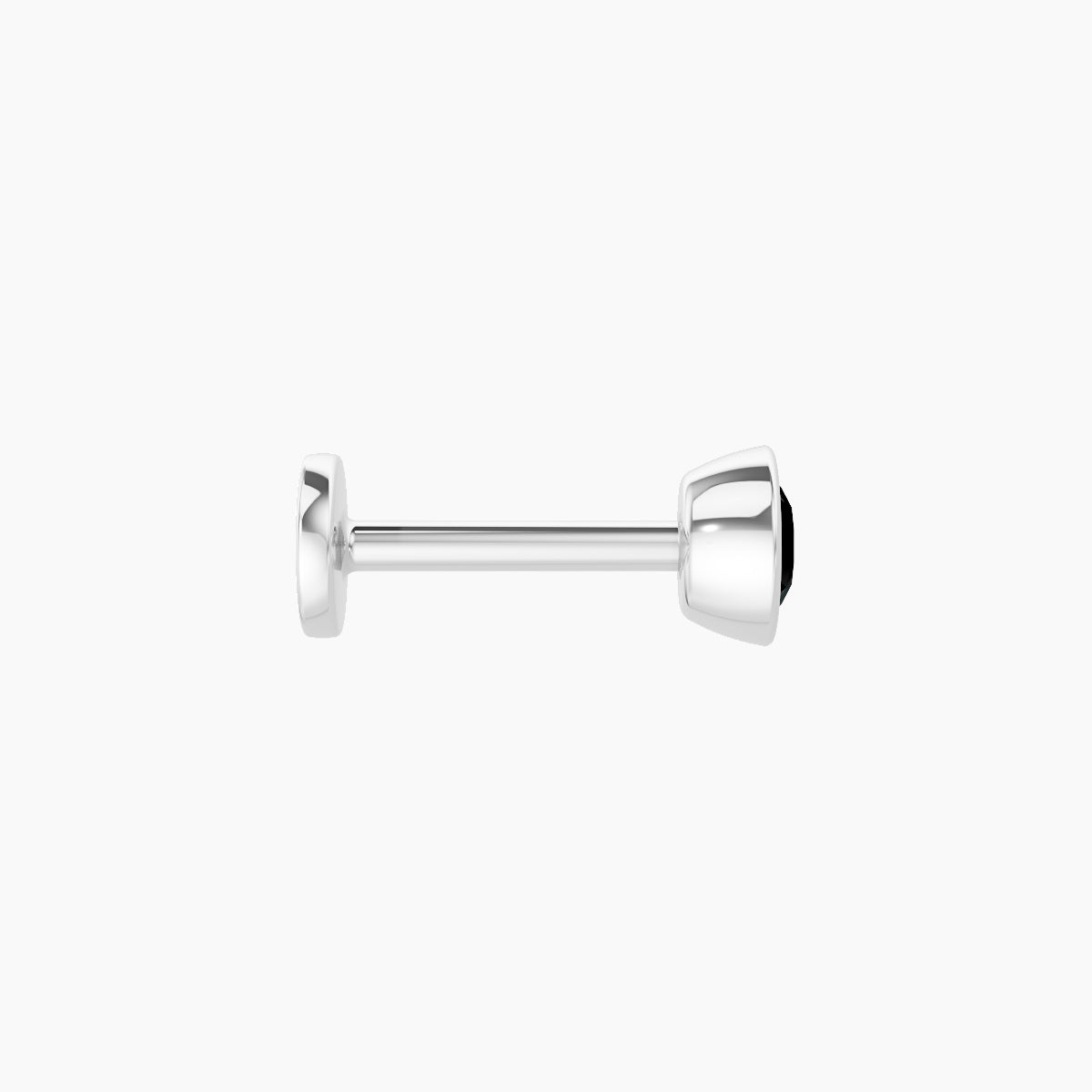 Eos | 18k White Gold 6.5 mm 4 mm Round Black Diamond Nose Piercing