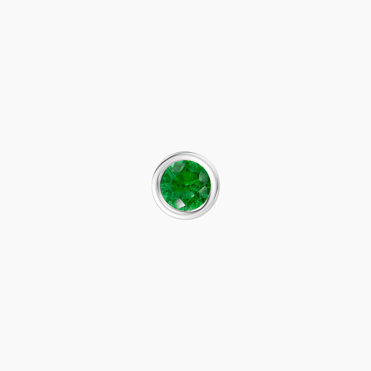 Eos | 18k White Gold 6.5 mm 4 mm Round Emerald Nose Piercing