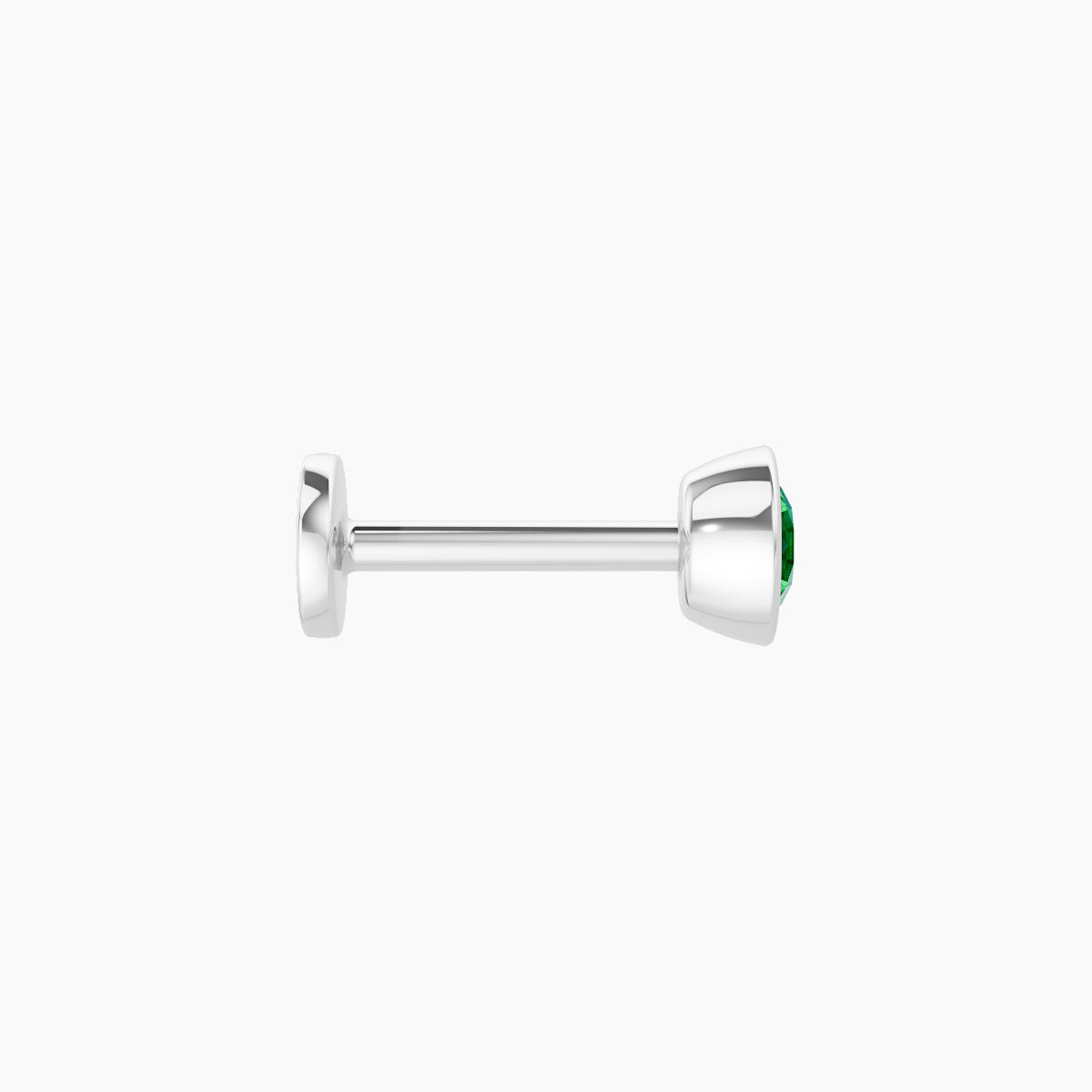 Eos | 18k White Gold 6.5 mm 4 mm Round Emerald Nose Piercing