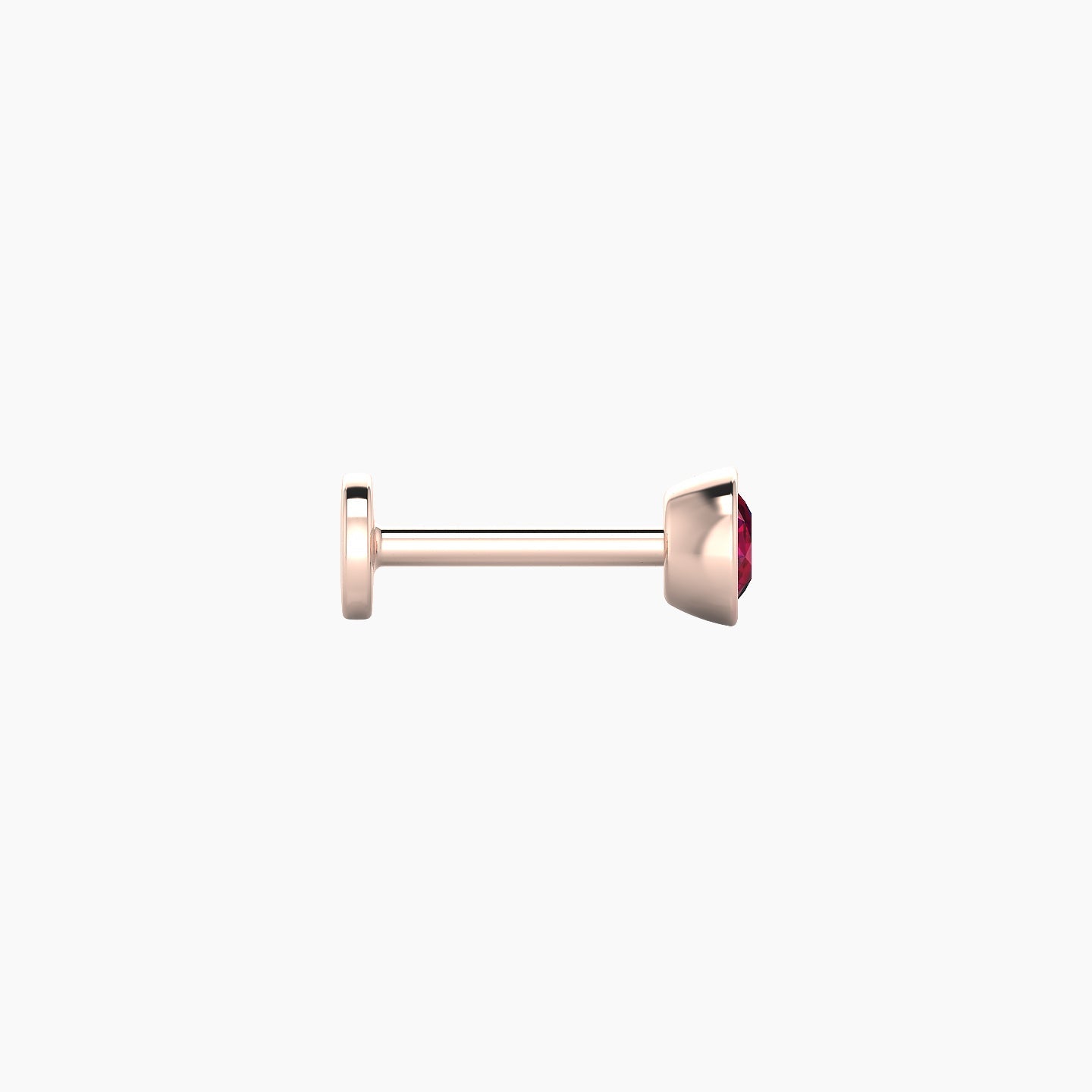 Eos | 18k Rose Gold 6.5 mm 4 mm Round Ruby Nose Piercing