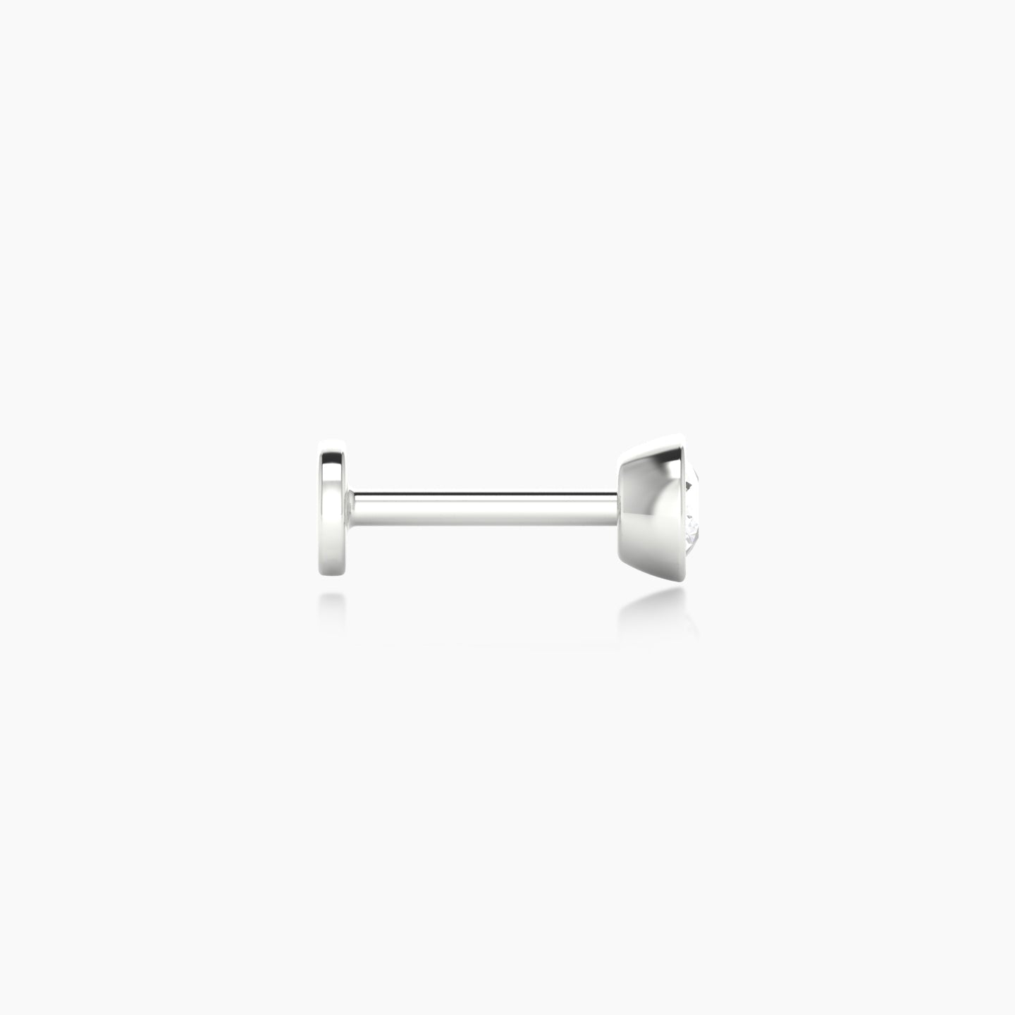 Eos | 18k White Gold 4 mm 6.5 mm Round Diamond Nose Piercing