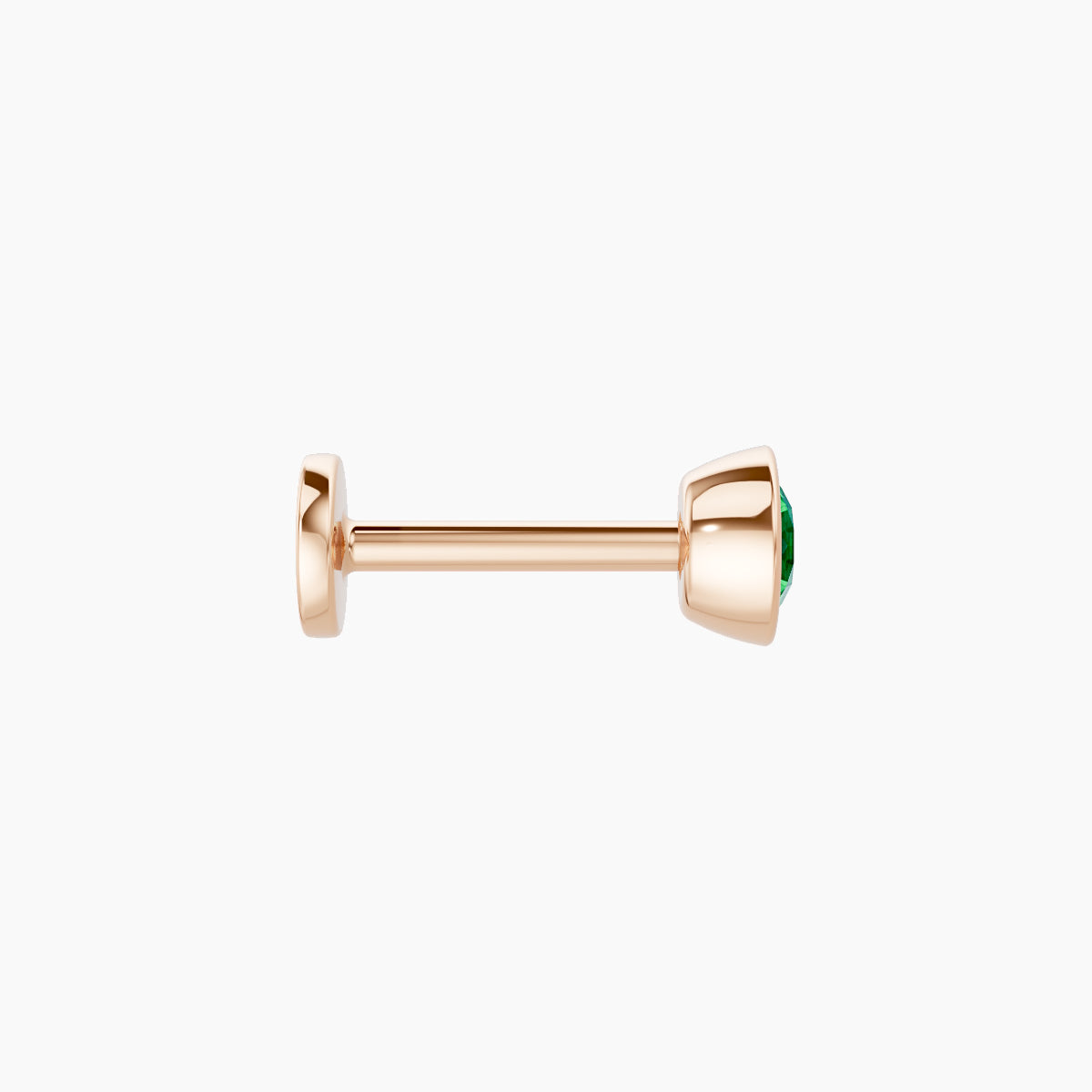 Eos | 18k Rose Gold 6.5 mm 4 mm Round Emerald Piercing