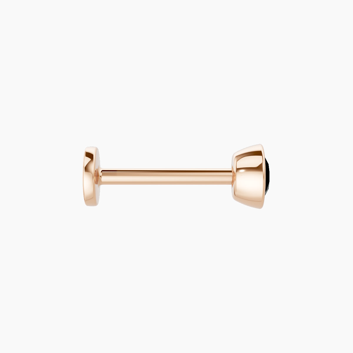 Eos | 18k Rose Gold 8 mm 4 mm Round Black Diamond Nose Piercing